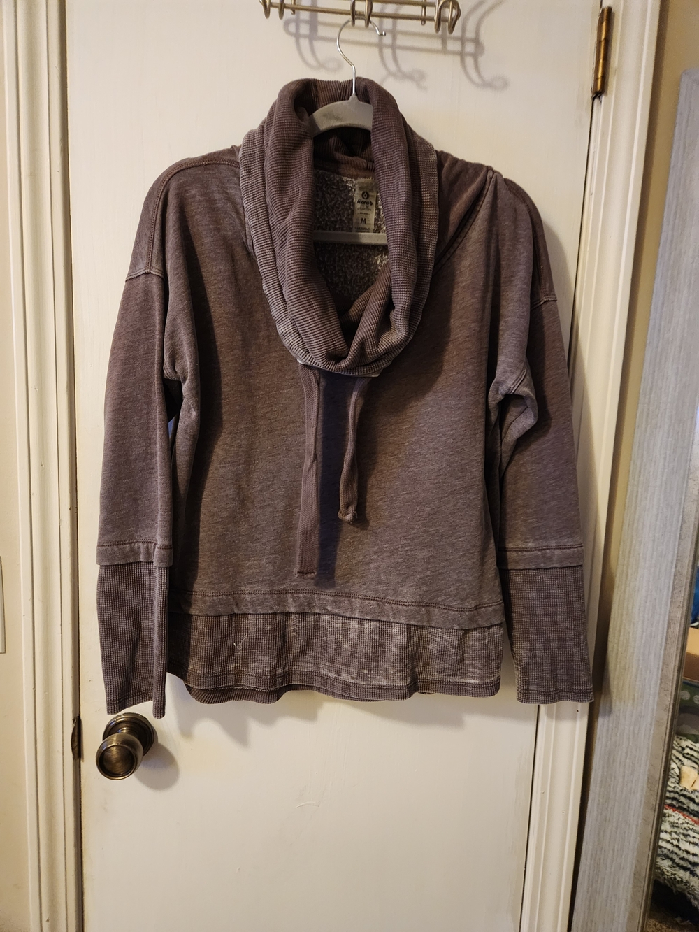 Mono B Mauve Cowl Neck Pullover Sweater